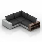 Corner Sofa Leather Finish With Shelf