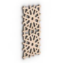 Dekorative Trennwand mit geschnitztem Muster, 3D-Modell
