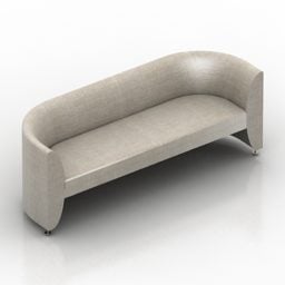 Modernes 3D-Modell mit glatter Rückenlehne und Sofakante