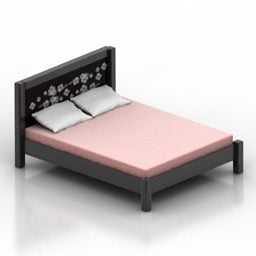 تخت خواب آنتیک مدل سه بعدی به سبک مدرن آسیایی