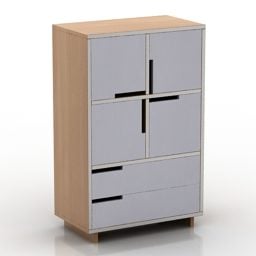 3д модель настенного шкафчика в минималистском стиле