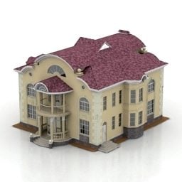 Havehus med terrasse 3d-model