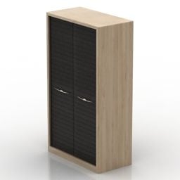Bookcase Wood Frame Black Panel 3d model