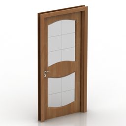 דגם תלת מימד של מסגרת עץ וינטג' לדלת כניסה