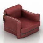 Одноместное кресло из красной кожи