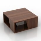Modernismo de mesa de centro de madera cuadrada