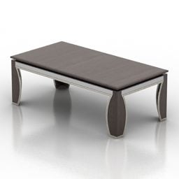 Rektangulært bord sort træ 3d model
