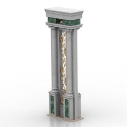 Modello 3d con decorazione di colonne antiche