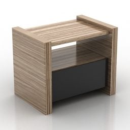 Simple Nightstand Brown Wood 3d model
