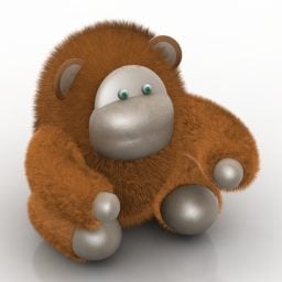 儿童毛绒玩具猴子3d模型