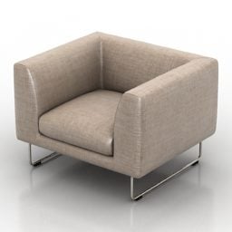Fabric Single Armchair Upholstered 3d model