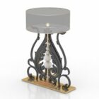 Antique Lamp Wrought Iron Stand