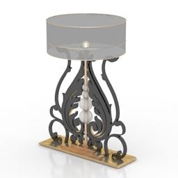Lampu Antik Dudukan Besi Tempa model 3d