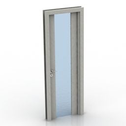 Modello 3d con telaio in alluminio per porta in vetro