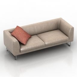 Loveseat Sofa Two Seats With Cushion 3d model