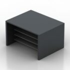 Zwarte houten vierkante salontafel