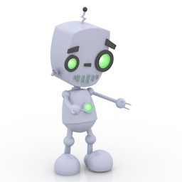 Modelo 3d de personagem robô reserva