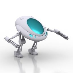 未来的な予備ロボットの3Dモデル