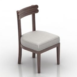 3д модель низкого деревянного стула