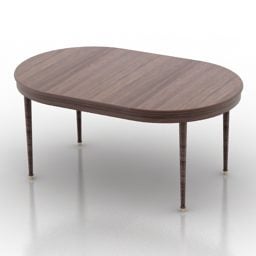 Ovalt bord i messingben 3d-modell