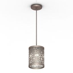 Pendant Ceiling Lamp Carved Brass Shade 3d model