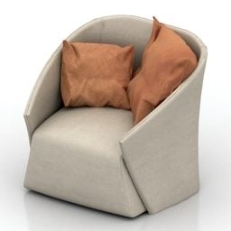 М'яке крісло з подушкою 3d модель