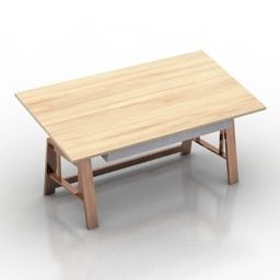 Table d'extérieur en bois massif modèle 3D