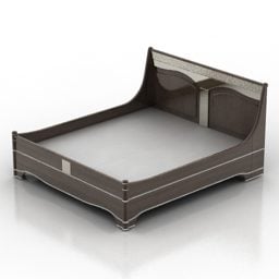 Starožitná postel z tmavého dřeva 3D model