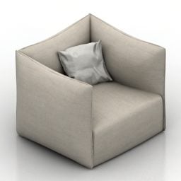 Upholstery Armchair With Cushion 3d model