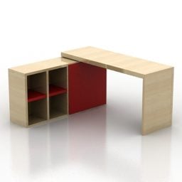 Office Work Table Cabinet L Shape 3d model