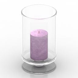Candlestick In Glass Cup 3d model