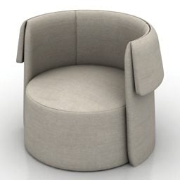 Mô hình bọc ghế bành hình trụ 3d