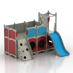 スライド付きベッド子供部屋3Dモデル