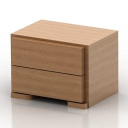 Einfacher Nachttisch aus Holz, 3D-Modell
