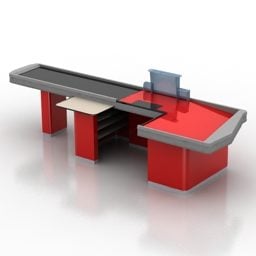 Pojedynczy stół roboczy malowany na biało Model 3D