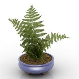 Декоративна 3d-модель вази з реалістичною рослиною з листя