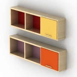 قفسه های رنگارنگ مدل سه بعدی