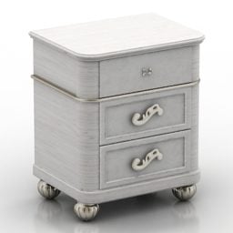 White Nightstand Antique Style 3d model