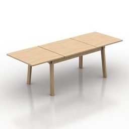 Model 3d Meja Kayu yang Dapat Diperpanjang