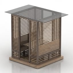 Modern houten paviljoengebouw 3D-model