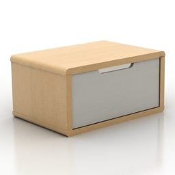 长方形木储物柜3d模型