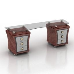 Антикварна 3d модель столової шафи зі скляною стільницею