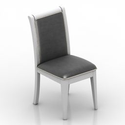Restaurant Chair Black Leather Upholstery 3d model