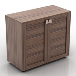 Wood Locker Shoes Cabinet 3d model