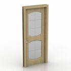 Wood Door Blur Glass Panel Inside