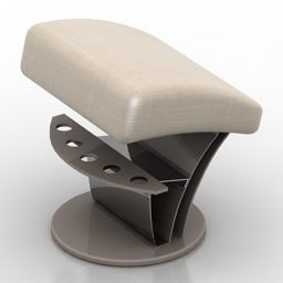 软垫座椅米色皮革3d模型