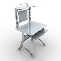 Single Work Table White Painted 3d model