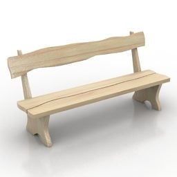 نموذج مقعد الخشب الطبيعي ثلاثي الأبعاد