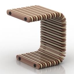 Stolik nocny zakrzywiony w kształcie litery C Model 3D