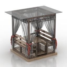 Modelo 3D do telhado de vidro do pavilhão